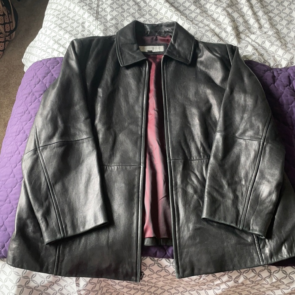 2X Liz Claiborne Leather Coat